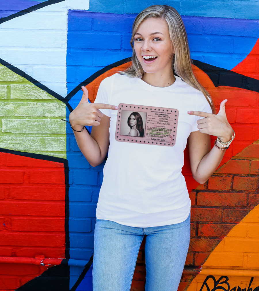 Permanent License Of Travel Lana Del Rey Id Card Stars T-Shirt