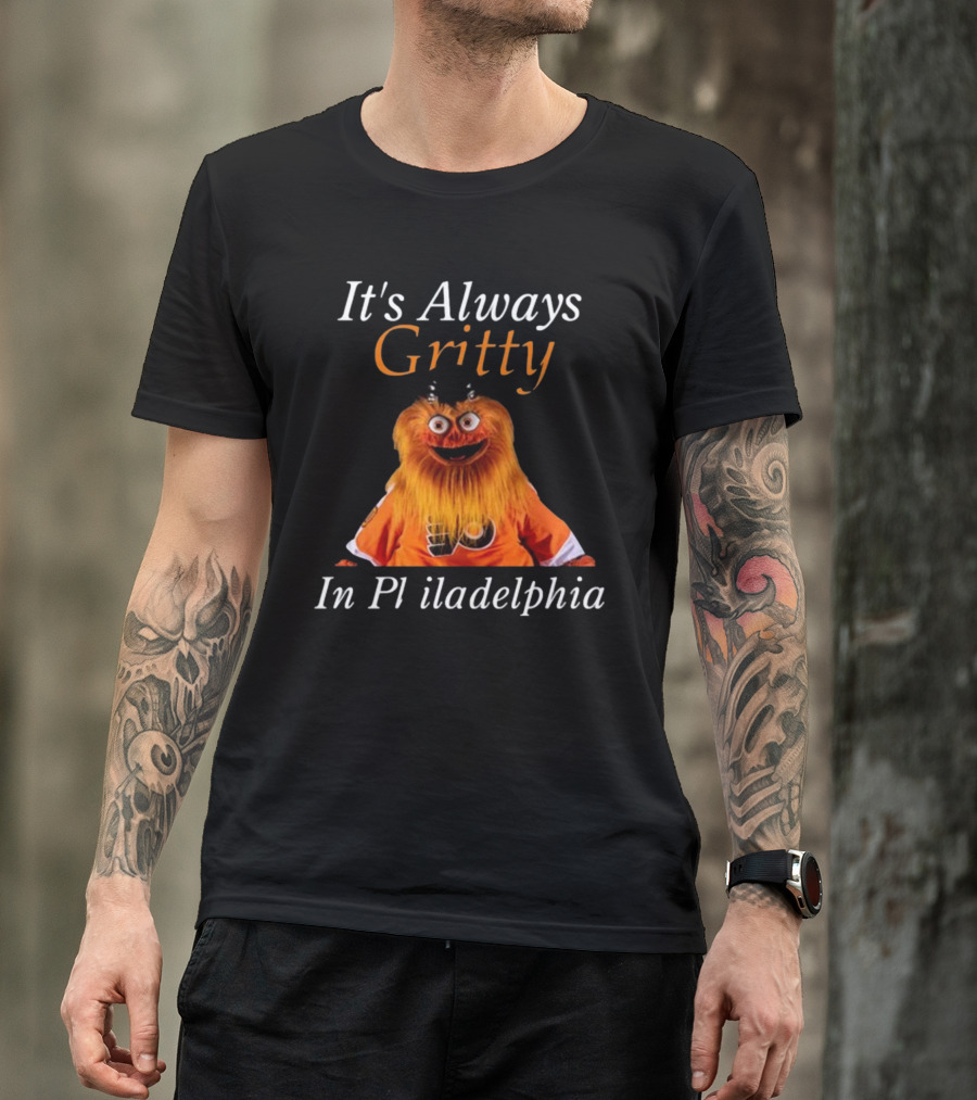 It's Always Gritty In Philadelphia Hockey Mascot Flyers Orange T-Shirt