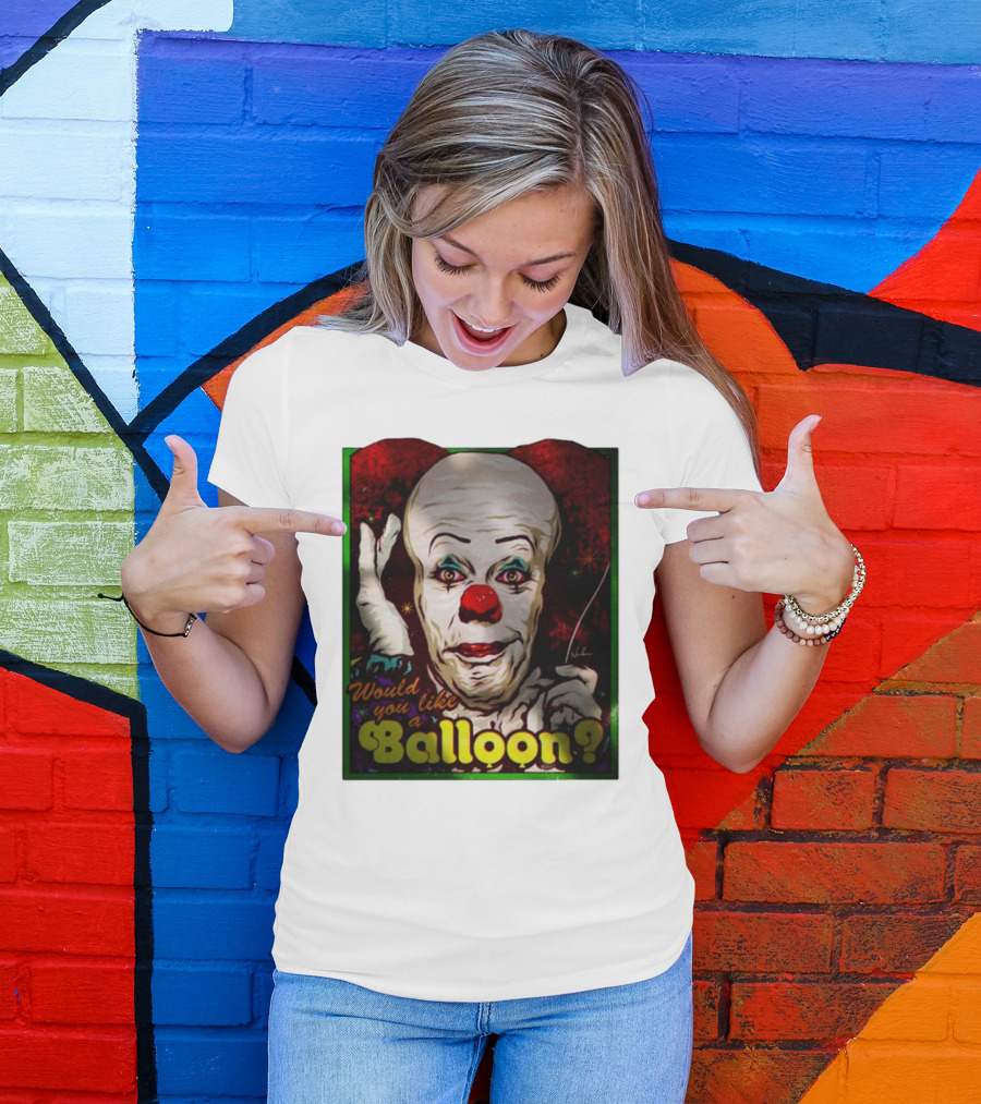 Would You Like A Balloon Clown Face Art By Nordacious T-Shirt