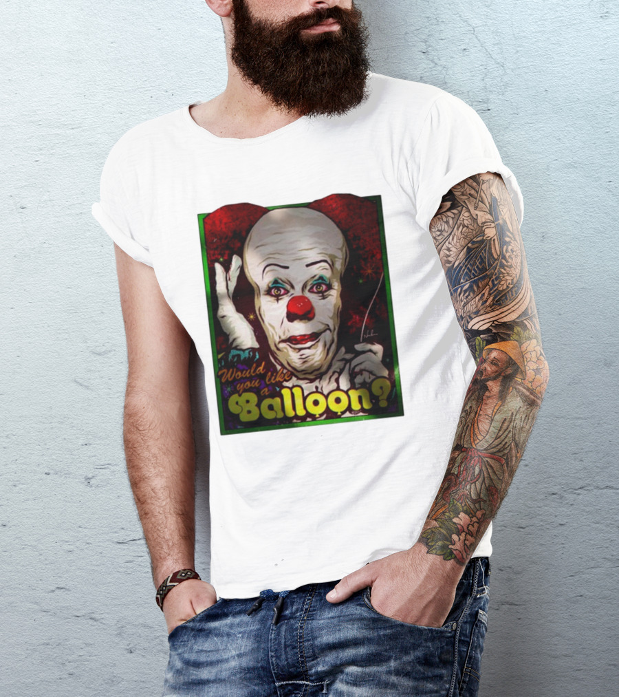Would You Like A Balloon Clown Face Art By Nordacious T-Shirt