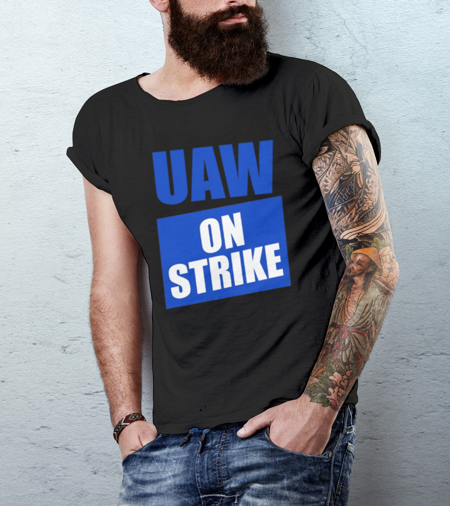 UAW On Strike Bold Blue Protest T-Shirt