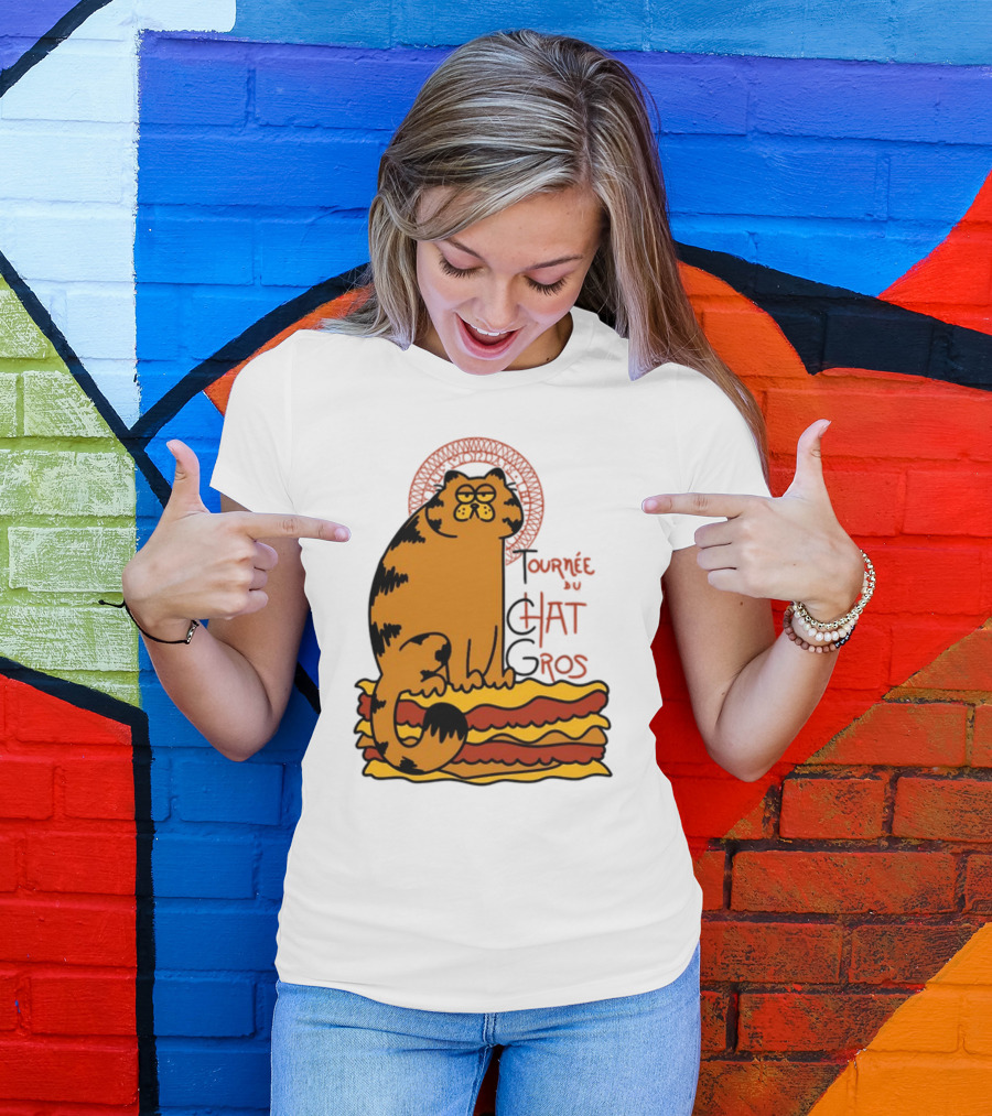 Tournée Du Chat Gros Garfield Art Nouveau T-Shirt