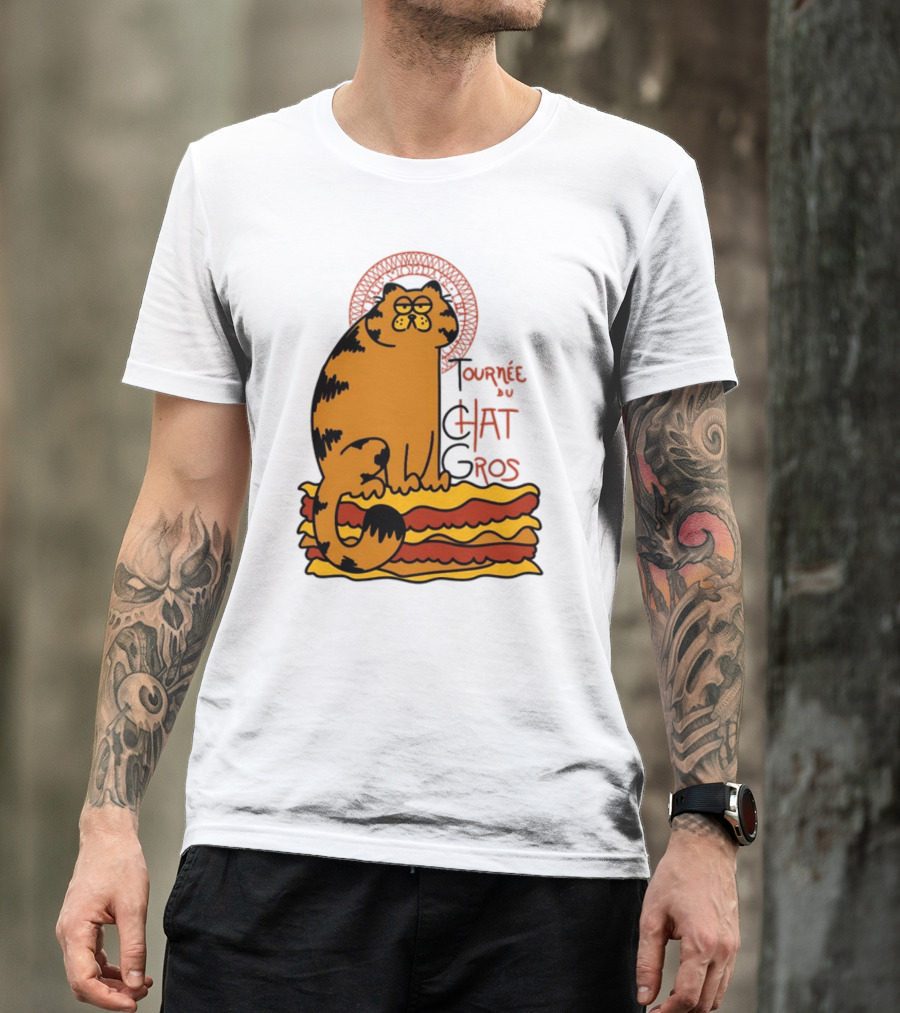 Tournée Du Chat Gros Garfield Art Nouveau T-Shirt