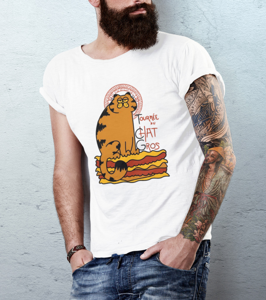 Tournée Du Chat Gros Garfield Art Nouveau T-Shirt