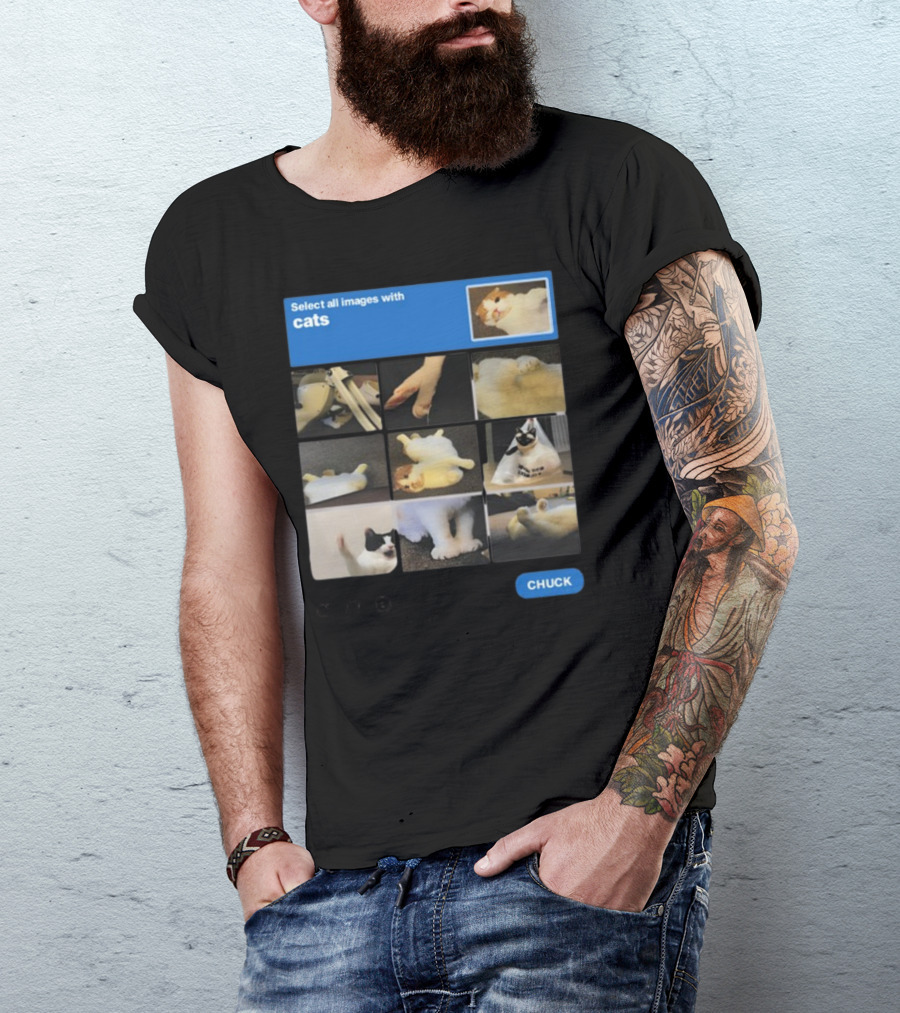 Soleilbyul I Am Not Robot Select All Images With Cats Chuck T-Shirt