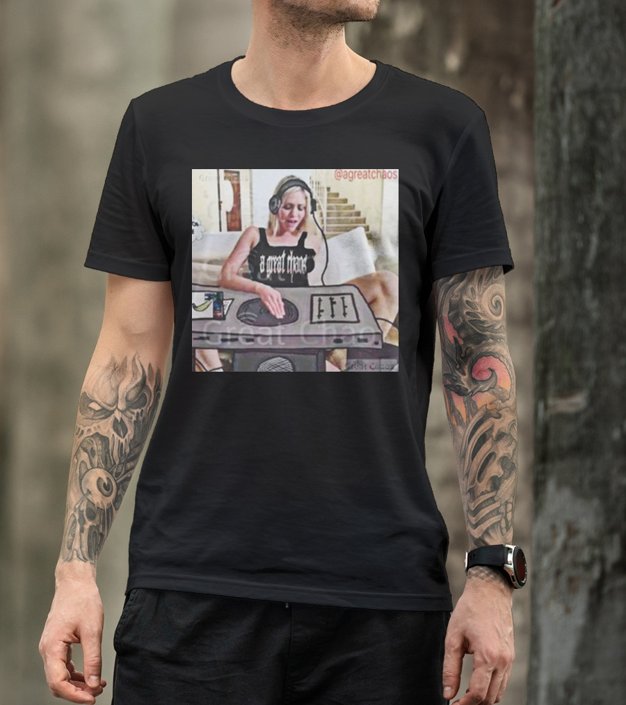 A Great Chaos DJ Mixing Beats At Home Console T-Shirt