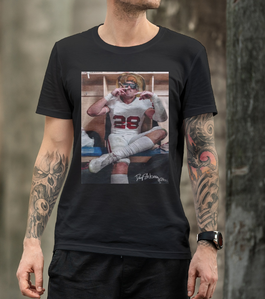 DannyStutsman Oklahoma Only Fears God Texas Fears Oklahoma Signed Football Locker Room Smoke T-Shirt