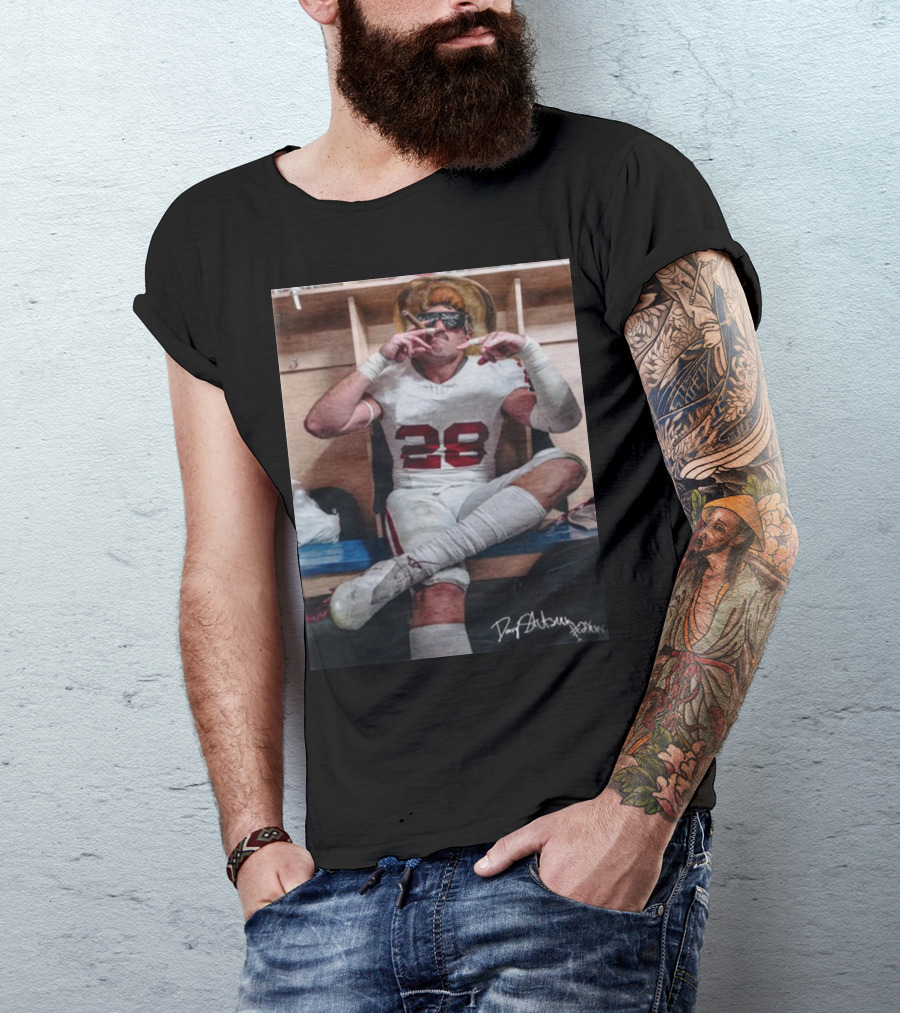DannyStutsman Oklahoma Only Fears God Texas Fears Oklahoma Signed Football Locker Room Smoke T-Shirt
