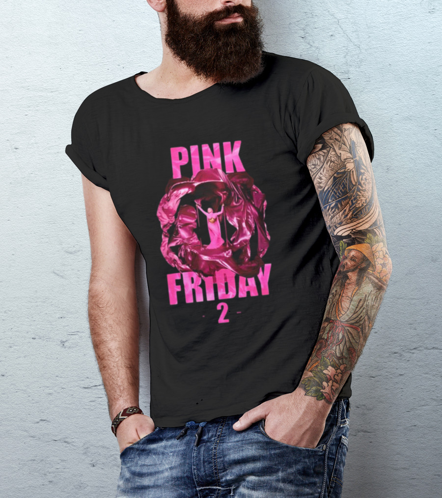 Pink Friday 2 Alternative Cover Pink Draped Figure Centered T-Shirt