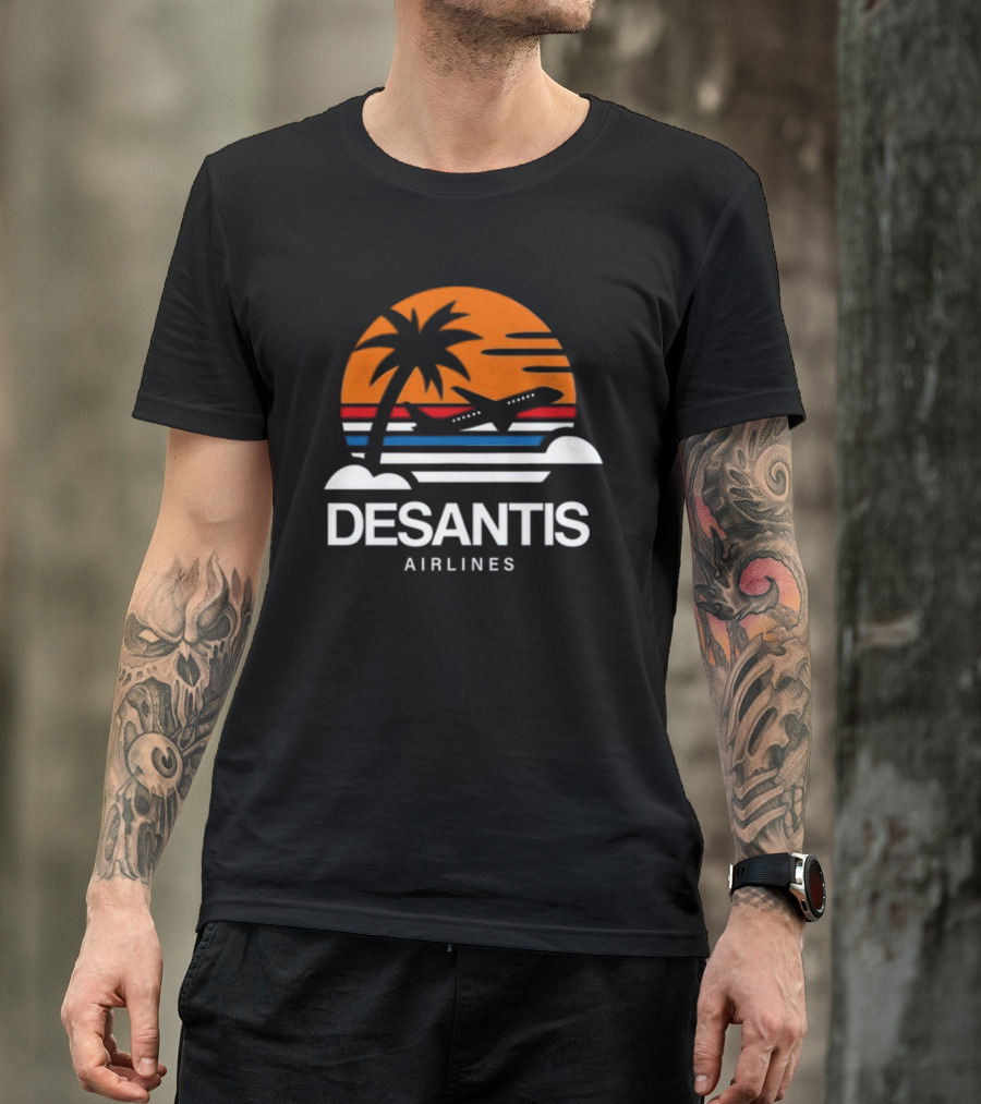 Prison Mitch DeSantis Airlines Midnightmitch Sunset Palm Plane T-Shirt