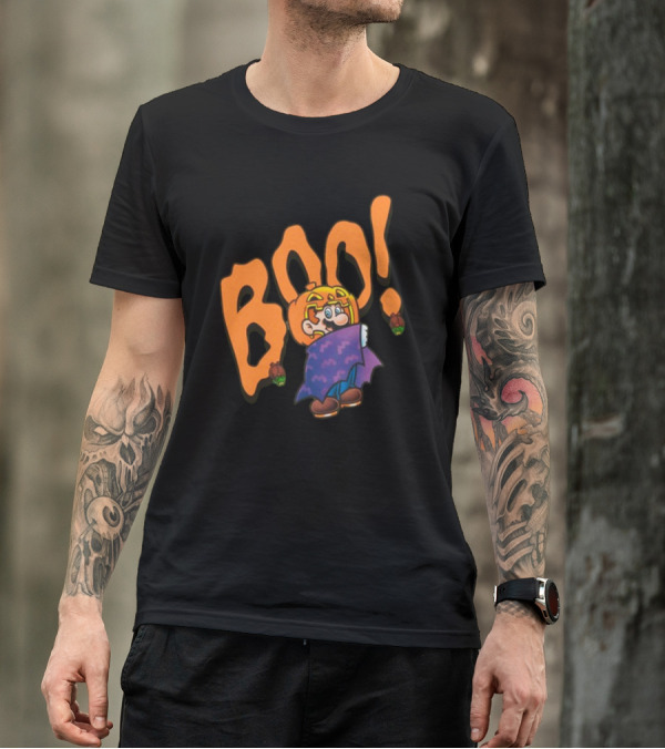 Nintendo NY Super Mario Boo Halloween Pumpkin Ghost Mario T-Shirt