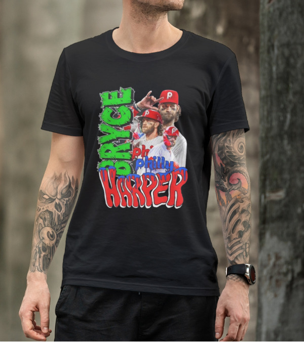 Bryce Harper Philly's Chosen One Phillies Player Red Cap T-Shirt