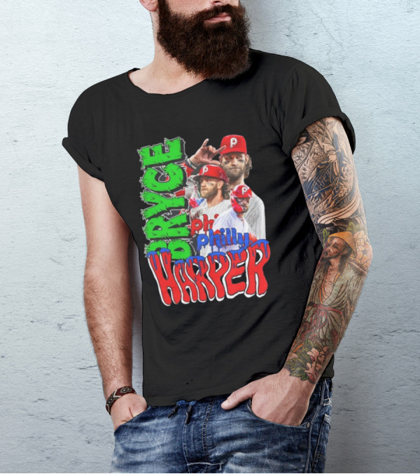 Bryce Harper Philly's Chosen One Phillies Player Red Cap T-Shirt