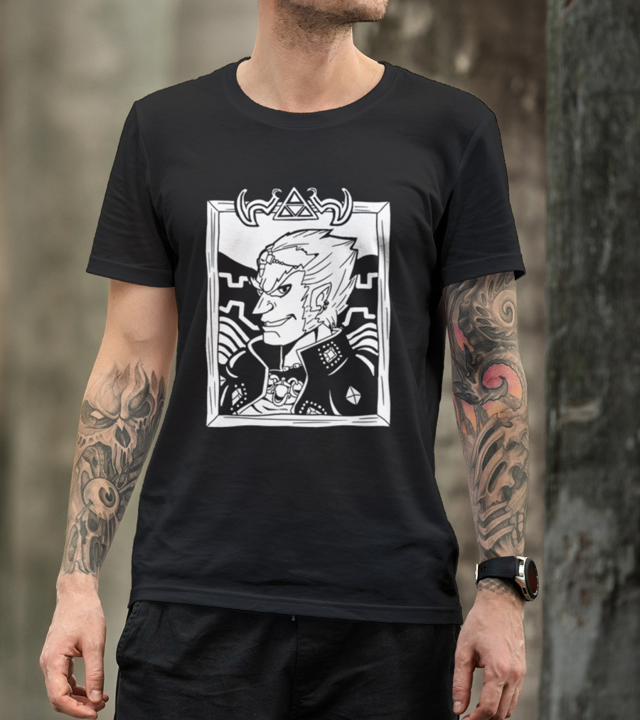 The Yetee Zelda Ganondorf Portrait Triforce Border T-Shirt