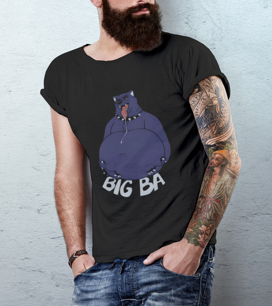 Slosh Dog Big Bad Wolf Character With Black Collar T-Shirt