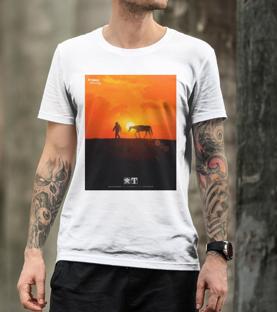 Houston Space City Cowboy With Horse At Sunrise T-Shirt