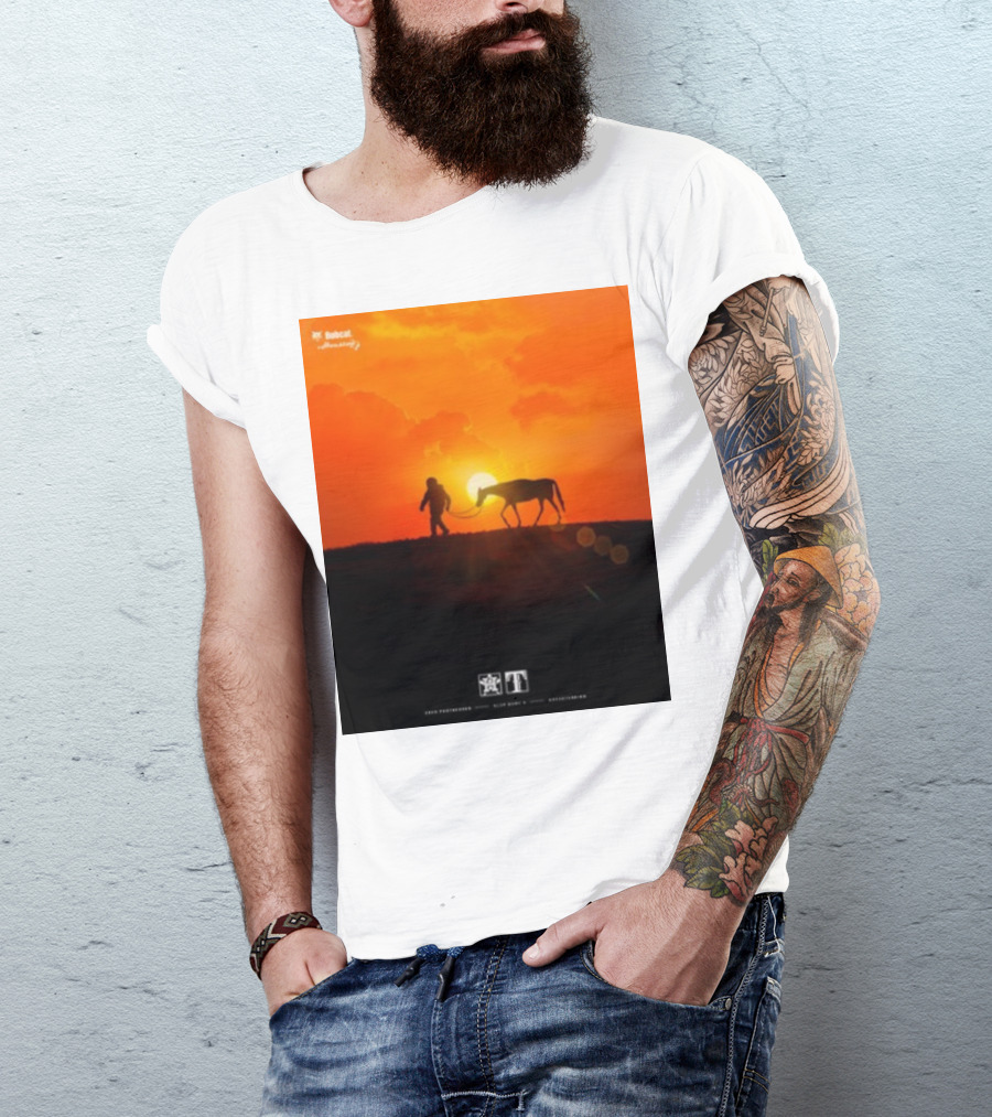 Houston Space City Cowboy With Horse At Sunrise T-Shirt