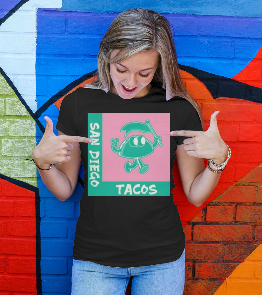 SAN DIEGO TACOS CARTOON FLAG T-Shirt