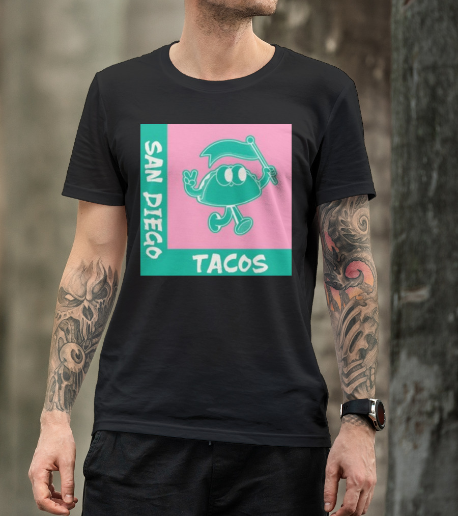 SAN DIEGO TACOS CARTOON FLAG T-Shirt