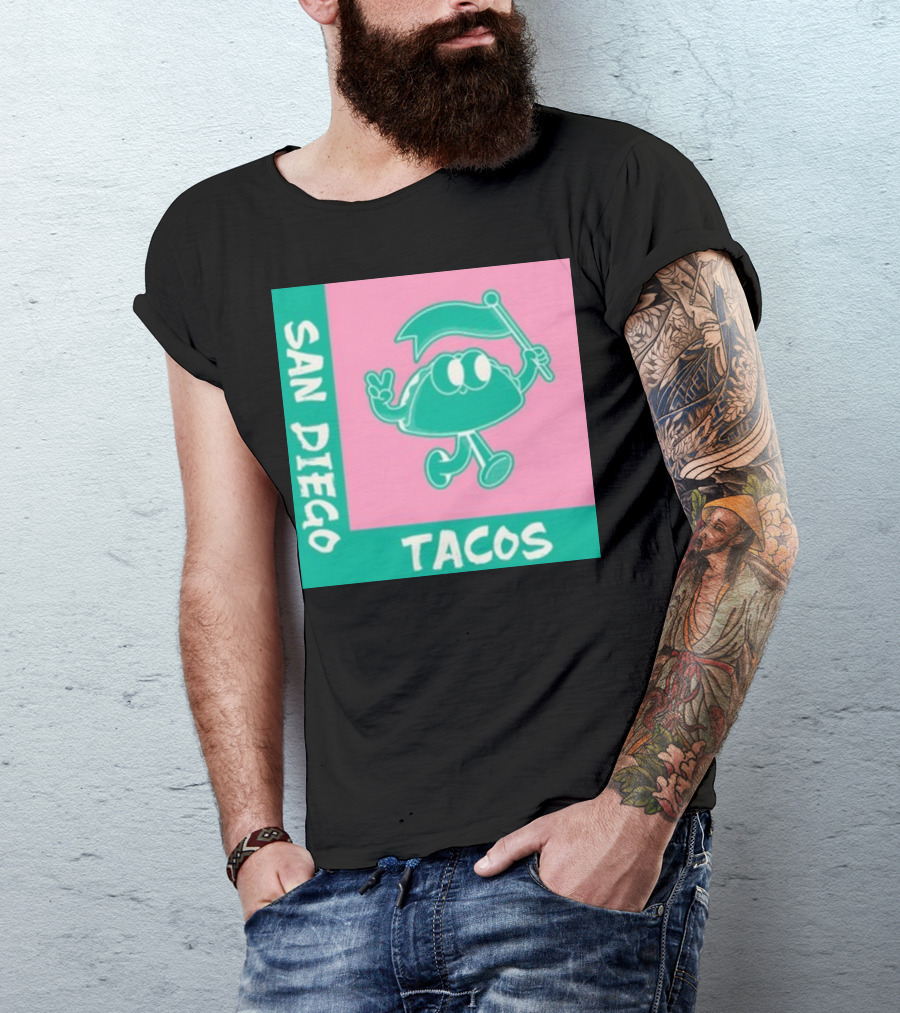 SAN DIEGO TACOS CARTOON FLAG T-Shirt