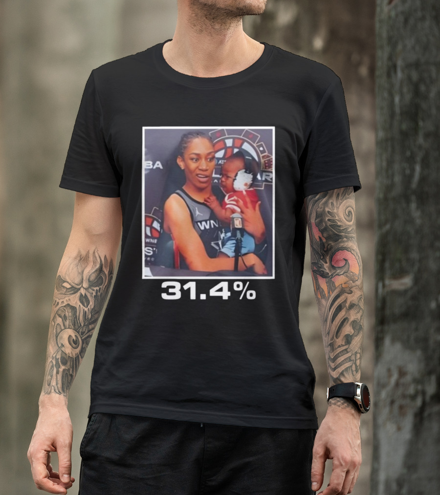 WNBA A’ja Wilson Holding Baby With 31.4% T-Shirt