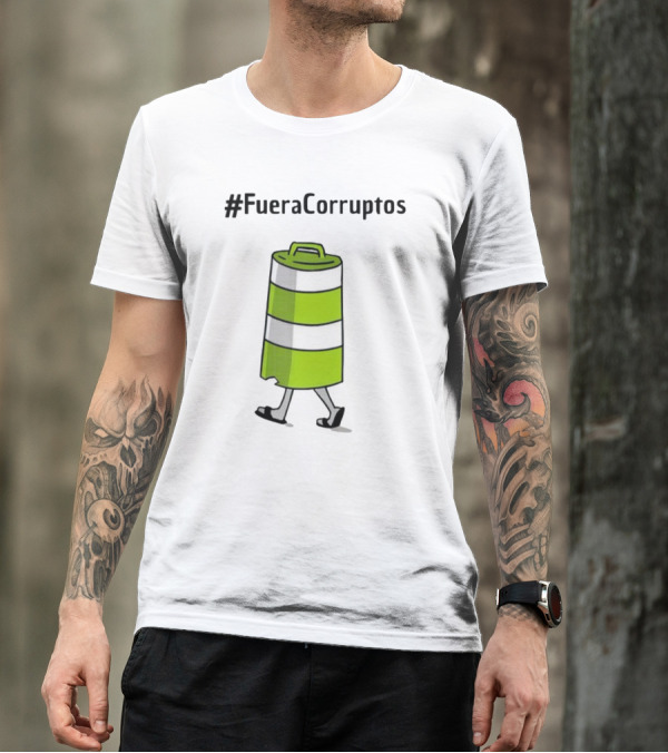 FueraCorruptos Paola Hurtado Walking Traffic Cone сartoon T-Shirt