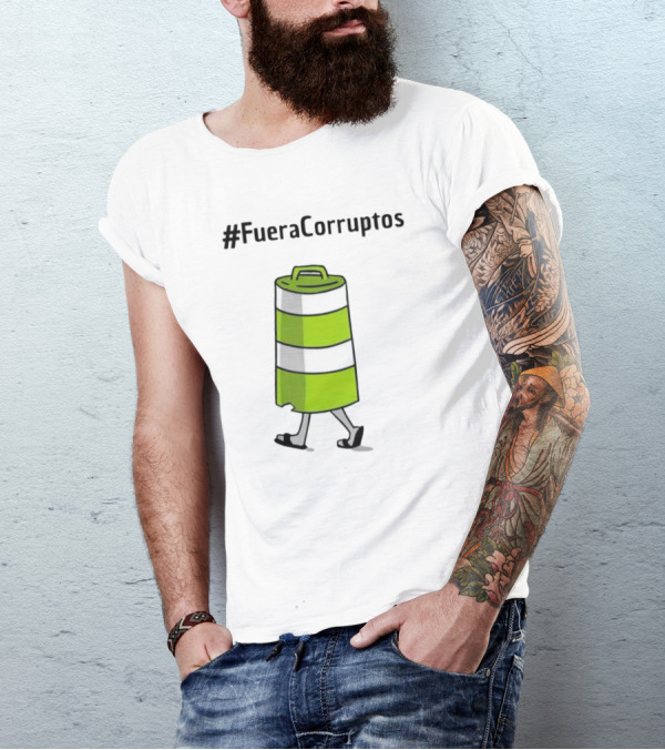 FueraCorruptos Paola Hurtado Walking Traffic Cone сartoon T-Shirt