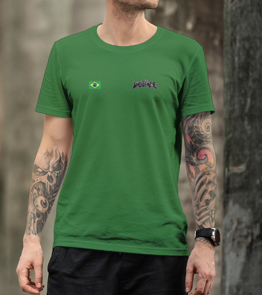 Full Violence Brazil Flag Jailton Almeida T-Shirt