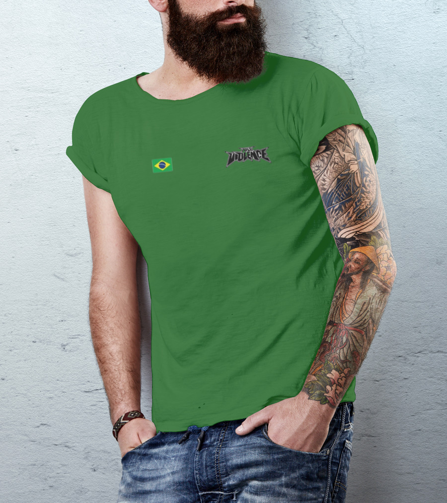 Full Violence Brazil Flag Jailton Almeida T-Shirt