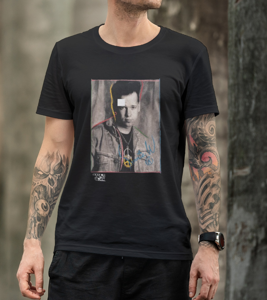 Nkotb Donnie Peace Sign Denim Jacket Vintage Style Photo T-Shirt