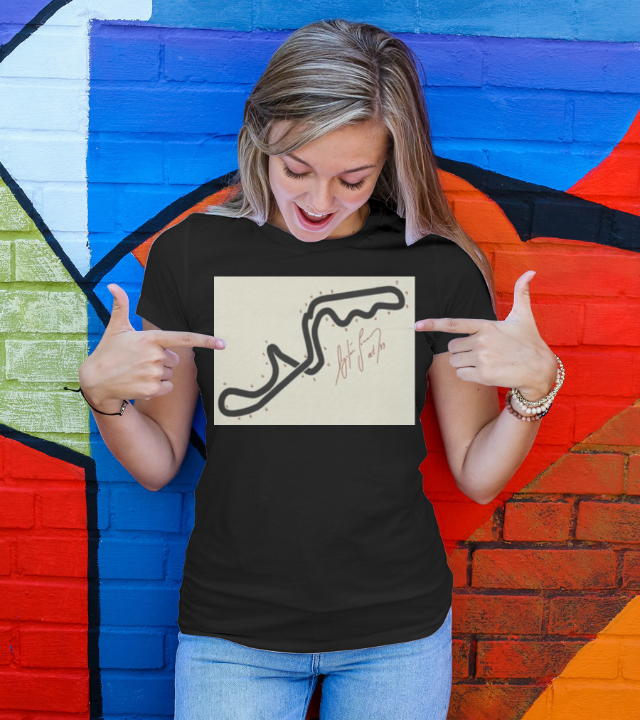 Ayrton Senna Hand-Drawn Suzuka GP 1993 Circuit Map Autograph T-Shirt