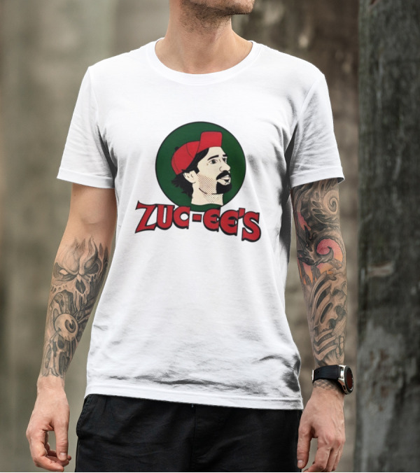 10K Takes Zuc-Ee's Retro Illustration Red Cap Green Circle T-Shirt
