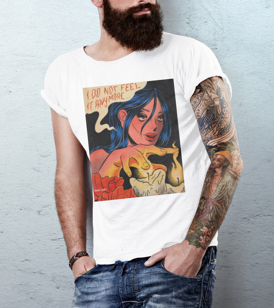 Tragicgirlsco I Do Not Feel It Anymore Blue-Haired Woman With Candles And Roses T-Shirt
