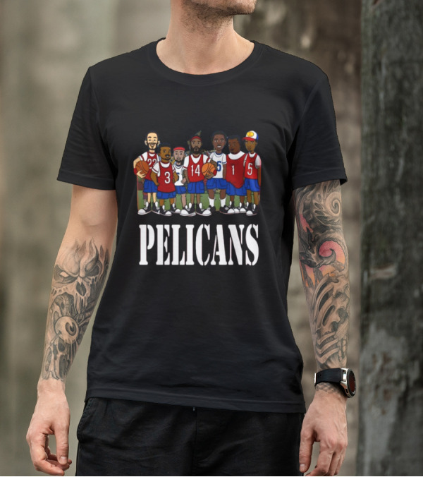 Recess X Pels Pelicans Basketball Cartoon Team T-Shirt