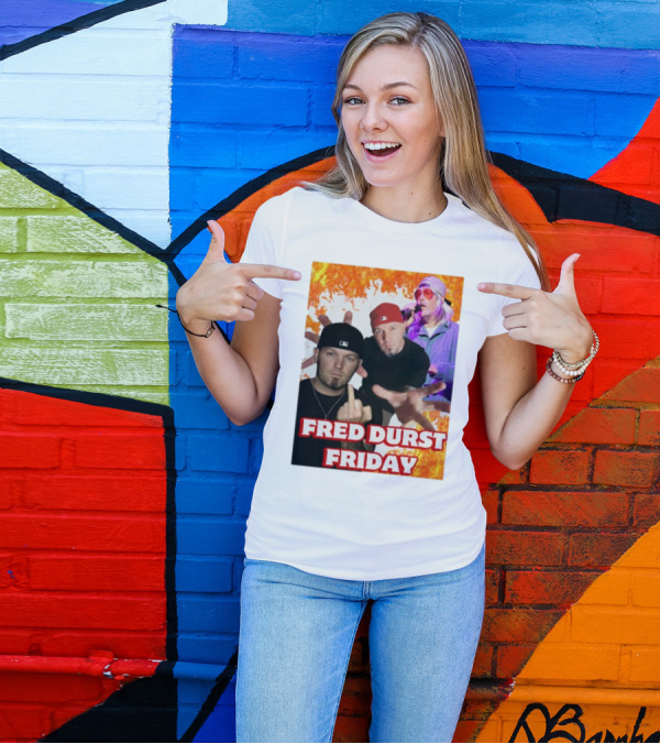 Fred Durst Friday Cringeytees Fire Background T-Shirt