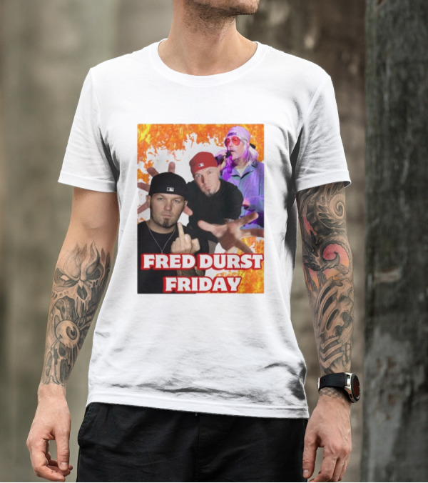 Fred Durst Friday Cringeytees Fire Background T-Shirt