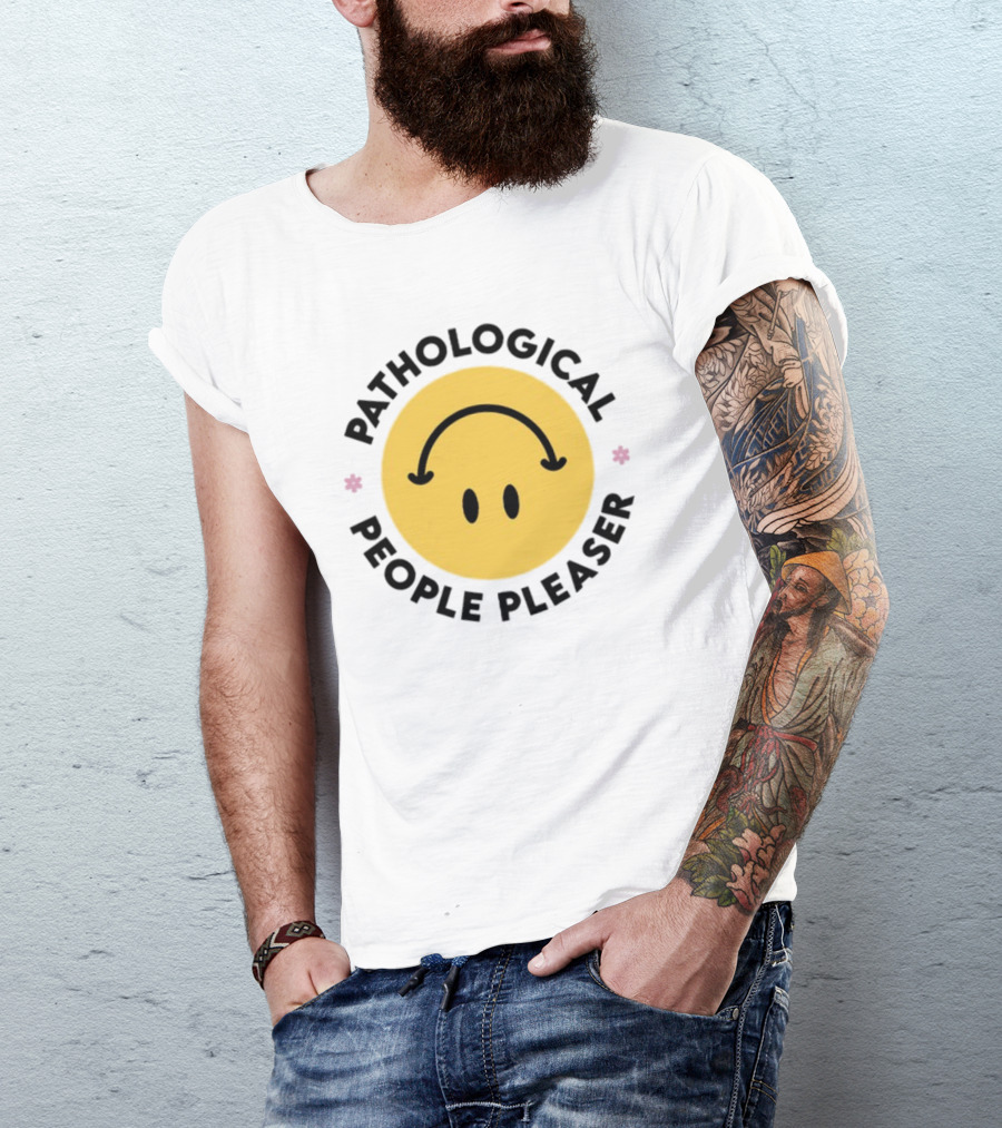 Pathological People Pleaser Smiley Face With Inverted Smile T-Shirt
