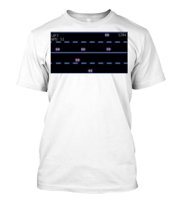 Midnight Motorist Game Lap 2 Mph 51 Score 1204 Retro Racing Pixels T-Shirt