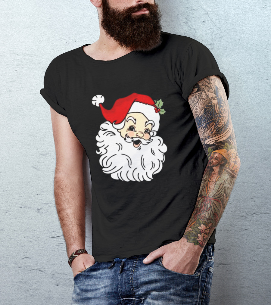 Retro Santa Christmas Holly Jolly Icon 3 4 T-Shirt