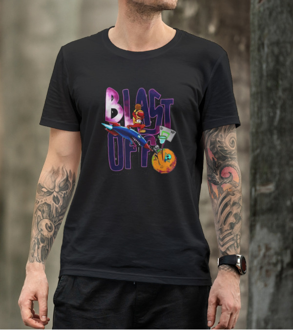 Blast Off Basketball Rocket Dunk Sports Fan T-Shirt