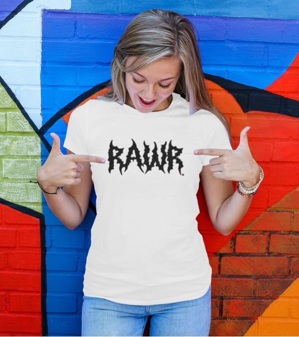 Izzzyzzz Shop Rawr Emo Gothic Style Black T-Shirt