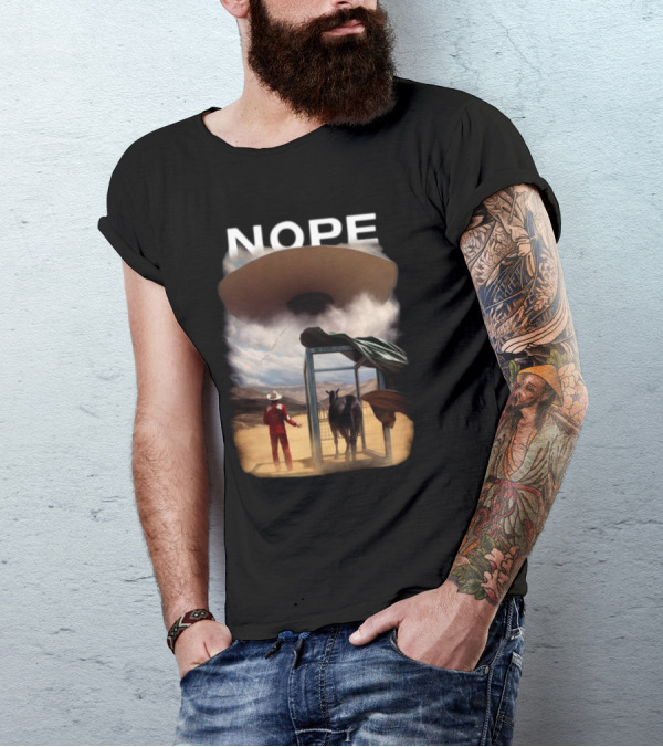 NOPE The Star Lasso Experience With UFO Above Cow And Cowboy T-Shirt
