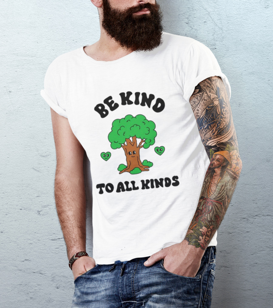 Sid The Visual Kid Be Kind To All Kinds With Smiling Tree And Hearts T-Shirt