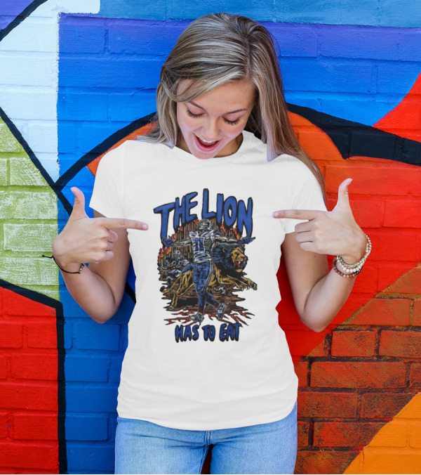 The Lion Has To Eat Retros Themed Football Warrior T-Shirt