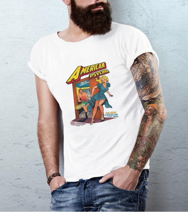 American Psycho Comic Style Chase Vintage T-Shirt