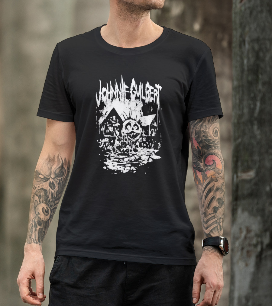 Johnnie Guilbert Haunted House Creepy Bubble Face T-Shirt