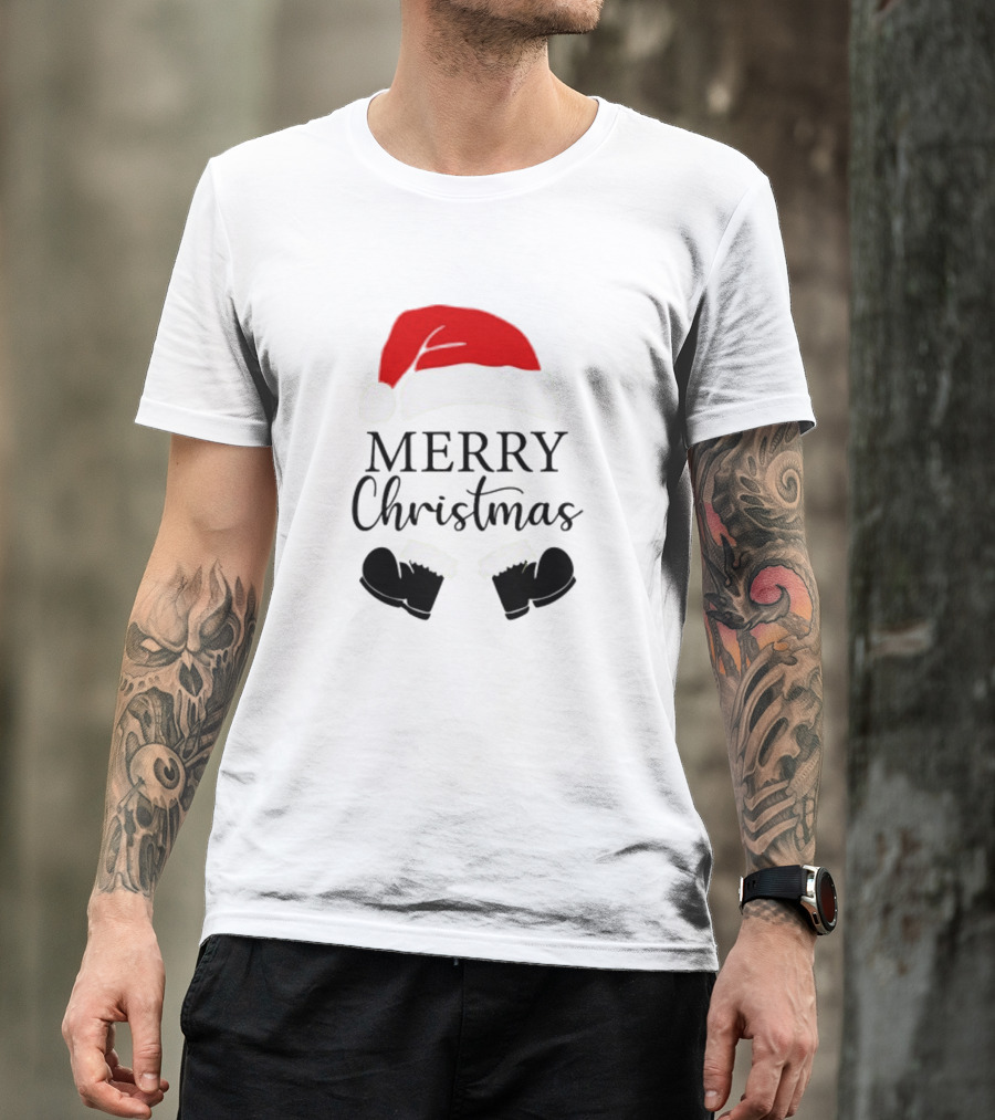 Merry Christmas Santa Hat And Boots Svg T-Shirt