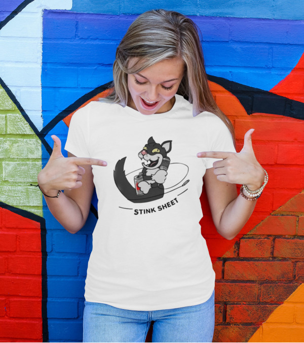 Podcast Psy Op Division Cat With Microphone And Spray Can Stink Sheet T-Shirt