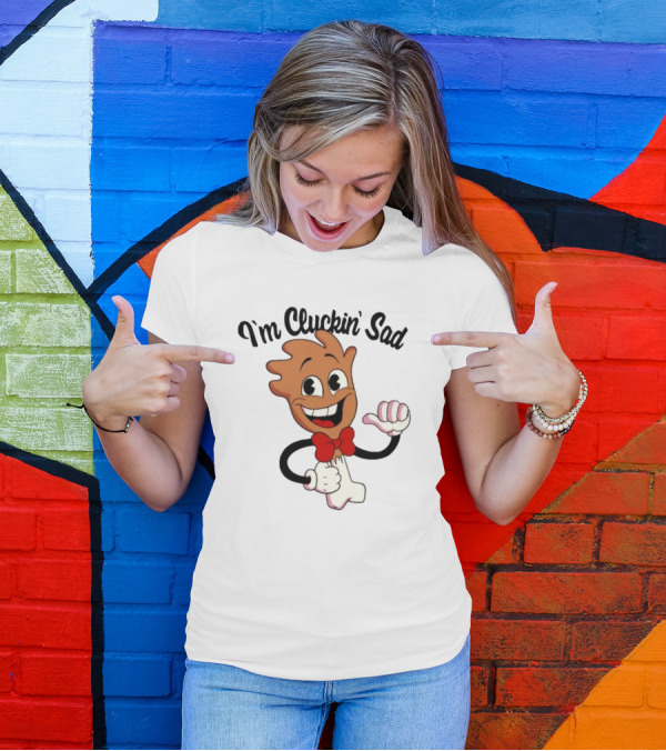 I'm Cluckin' Sad Cartoon Drumstick Character Bow Tie T-Shirt