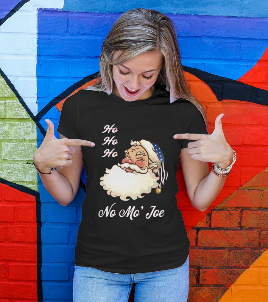 Ho Ho Ho No Mo’ Joe Patriotic Santa Hat Winking Santa T-Shirt